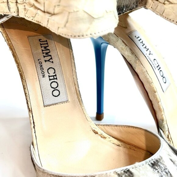 Jimmy Choo Opera Matt Python Pony White and Zebra Sandals - Picture 10 of 12